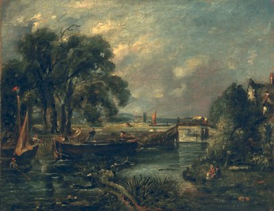Barges on the Stour by John Constable